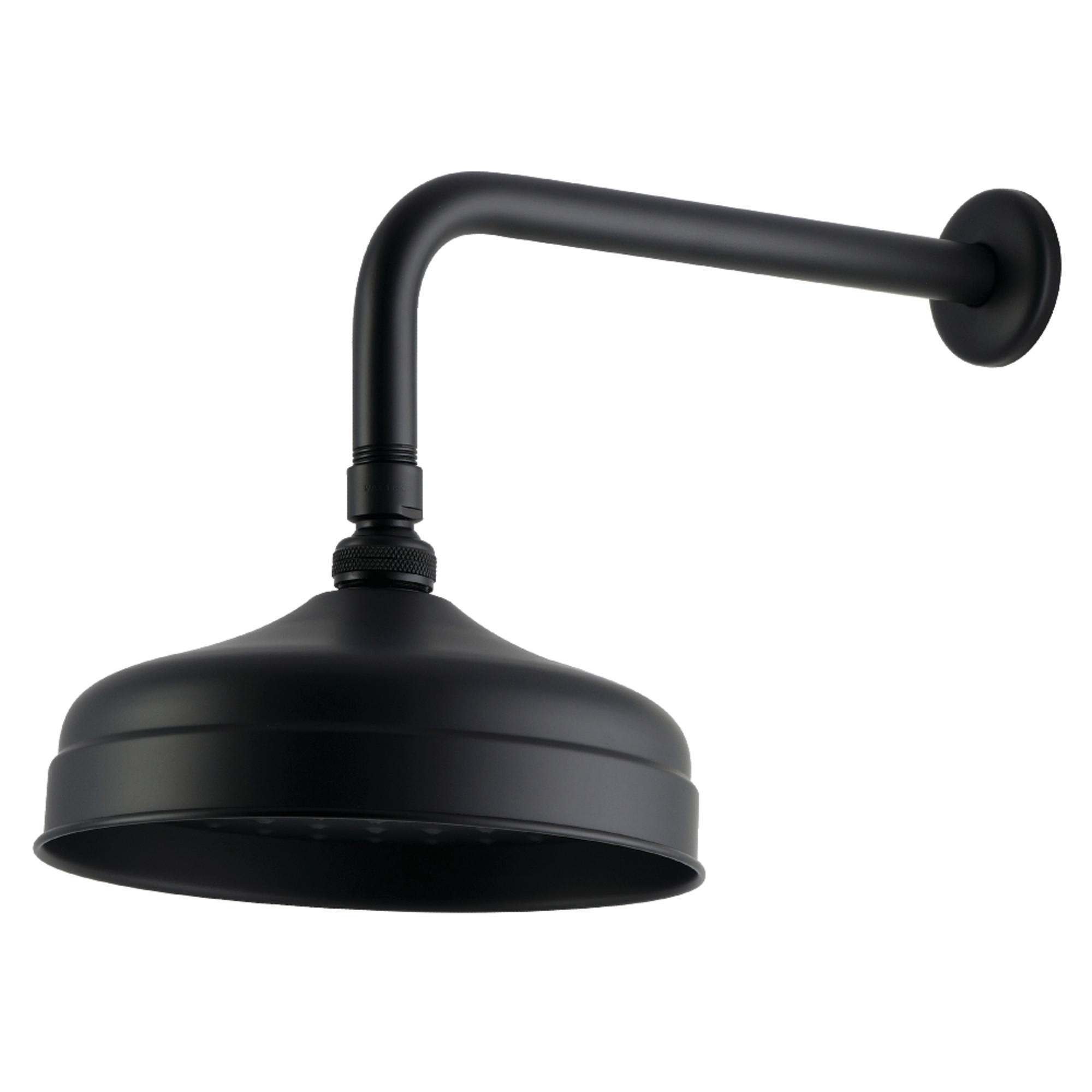 Kingston Brass K124K30 Trimscape 8" Round Raindrop Brass Shower Head with 12" Shower Arm, Matte Black