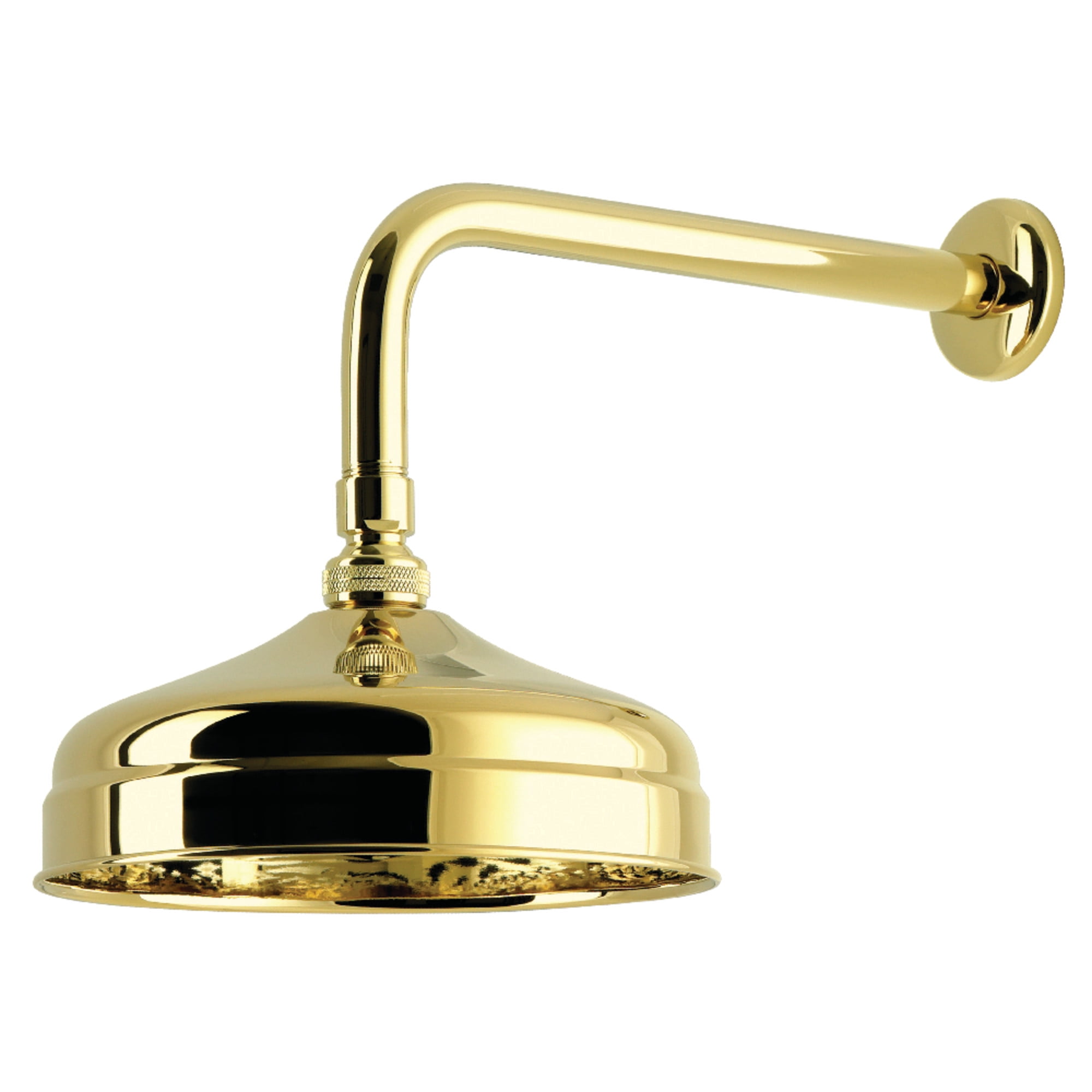 Kingston Brass K124K32 Trimscape 8" Round Raindrop Brass Shower Head with 12" Shower Arm, Polished Brass