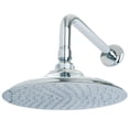 thumbnail image 1 of Kingston Brass K136A1CK Victorian 7-3/4 Inch Round Raindrop Brass Shower Head with 12-Inch Shower Arm in Polished Chrome, 1 of 5