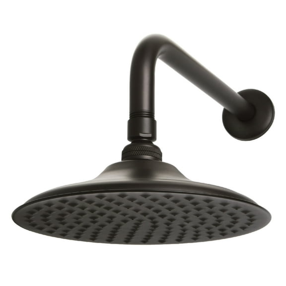 Kingston Brass K136A5CK Victorian 7-3/4 Inch Round Raindrop Brass Shower Head with 12-Inch Shower Arm in Oil Rubbed Bronze