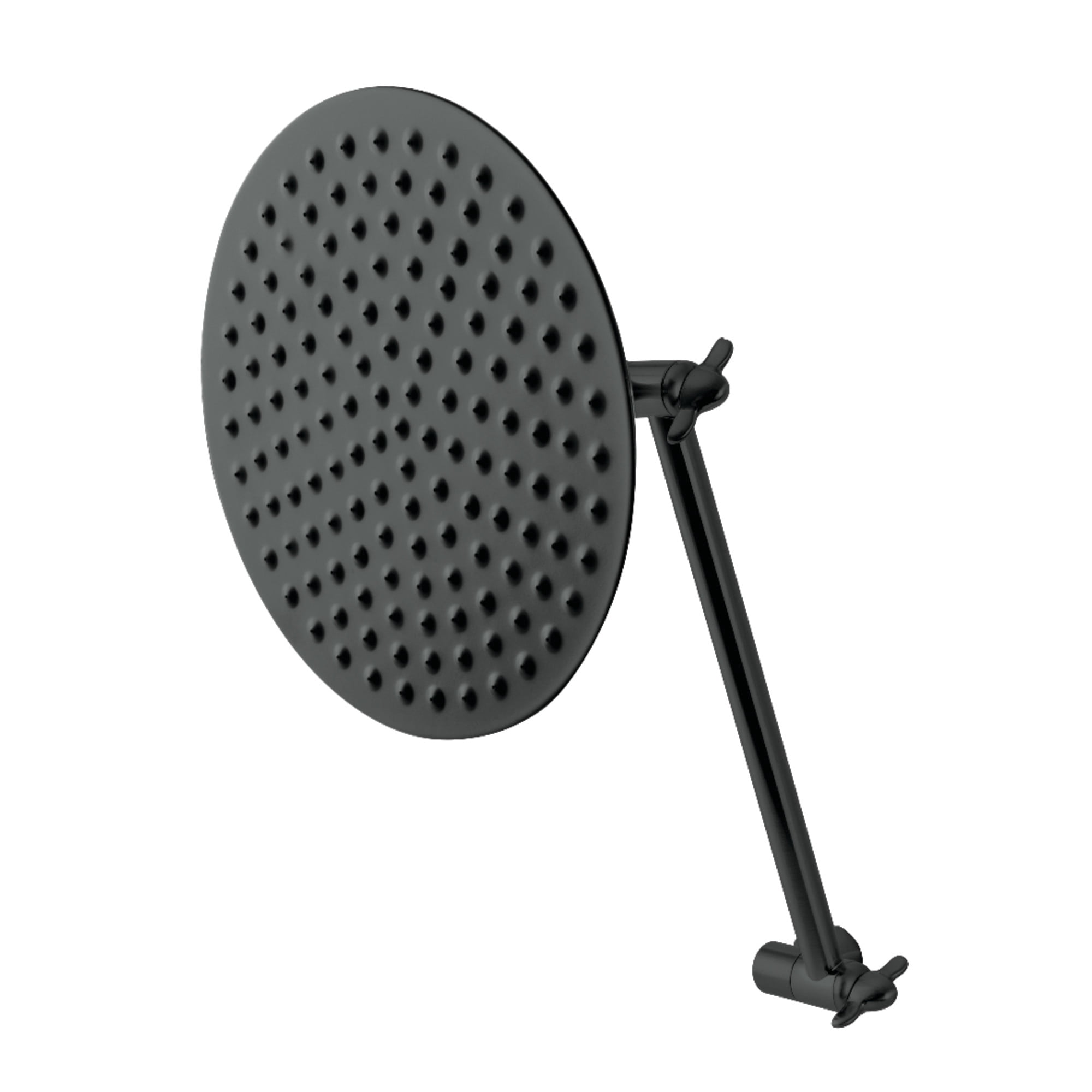 Kingston Brass K136K0MB Victorian 7-3/4 Inch Round Raindrop Brass Shower Head with 10-Inch High-Low Adjustable Shower Arm in Matte Black