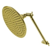 Kingston Brass K136K2 Victorian 7-3/4 Inch Round Raindrop Brass Shower Head with 10-Inch High-Low Adjustable Shower Arm in Polished Brass
