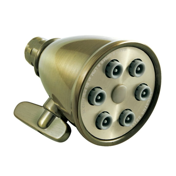 Kingston Brass K138A3 Victorian 2-15/16-Inch Round Adjustable Jet Spray Brass Shower Head in Antique Brass