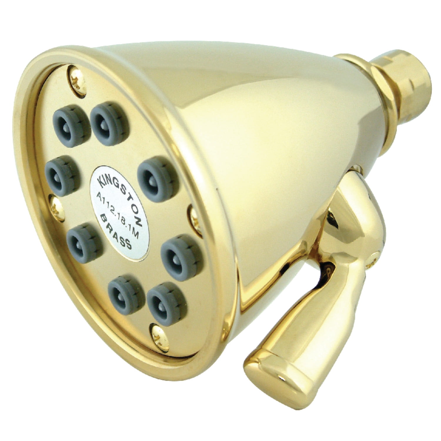 Polished Brass Adjustable Jet Spray Wall Mounted Shower Head