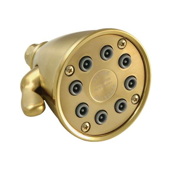 Kingston Brass K139A7 Victorian 3-5/8-Inch Round Adjustable Jet Spray Brass Shower Head in Brushed Brass
