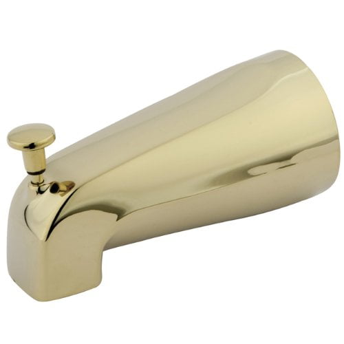 Elegant Polished Brass 5" Wall-Mount Tub Spout with Diverter