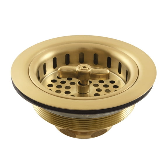 Kingston Brass K212BB Tacoma Spin and Seal Sink Basket Strainer, Brushed Brass
