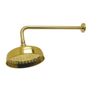 Kingston Brass K225K17 Trimscape 10-Inch Round Raindrop Brass Shower Head with 17-Inch Shower Arm in Brushed Brass