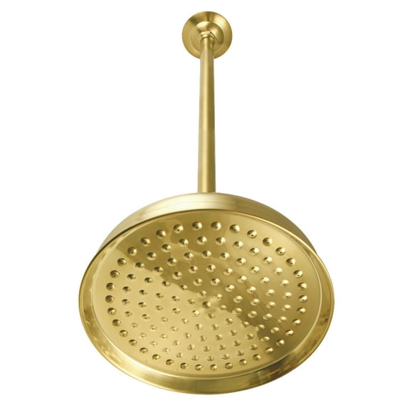 Kingston Brass K225K27 10" Showerhead with 17" Ceiling Mounted Shower Arm, Brushed Brass