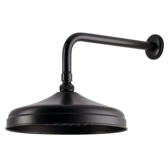 Kingston Brass K225K35 Trimscape 10" Round Raindrop Brass Shower Head with 12" Shower Arm, Oil Rubbed Bronze