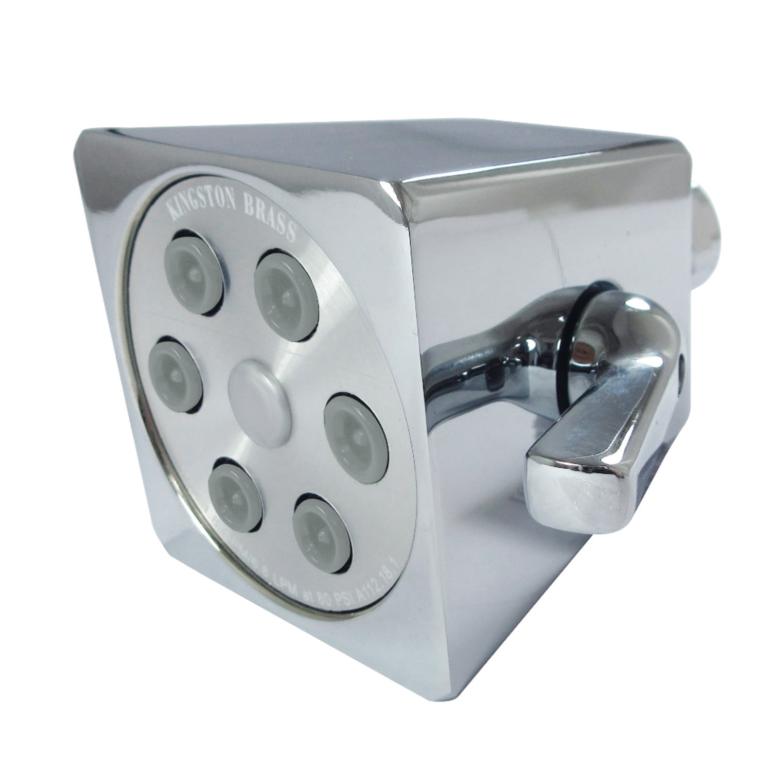 Polished Chrome Square Wall Mounted Adjustable Jet Shower Head