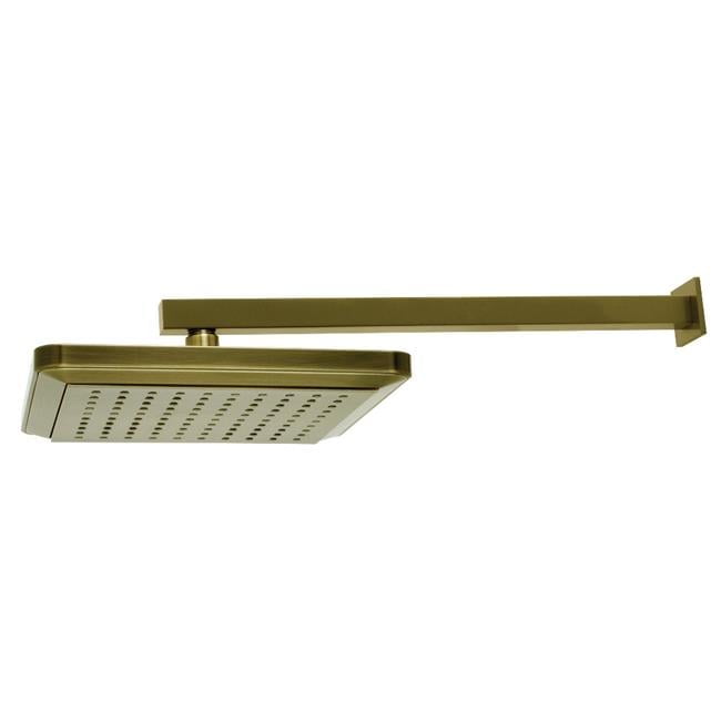 Kingston Brass K250A3CK Shower Scape 9-5/8" Square Shower Head with Shower Arm, Antique Brass