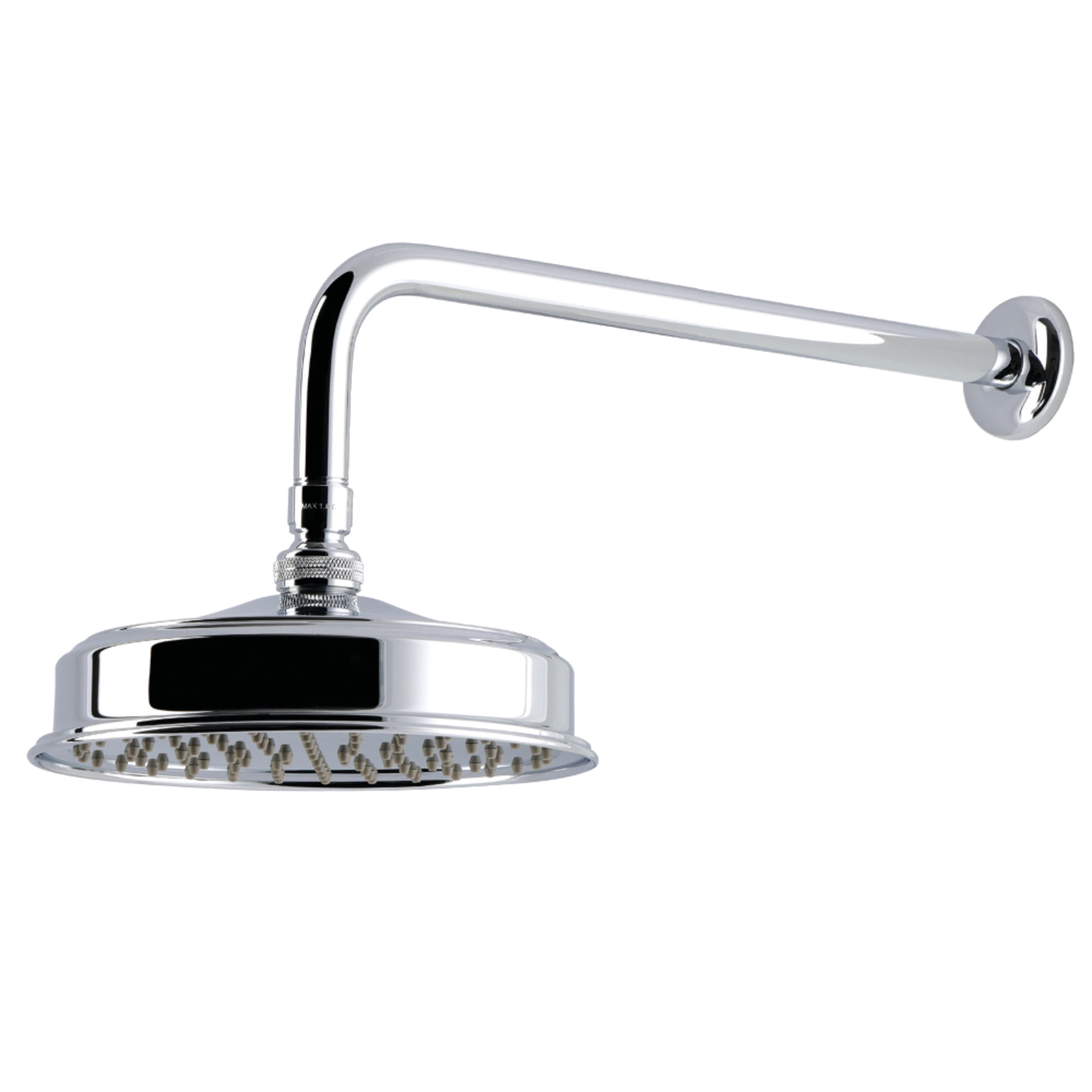 Kingston Brass K324K11 Trimscape 8" Round Brass Shower Head with 17" Ceiling Mounted Shower Arm, Polished Chrome