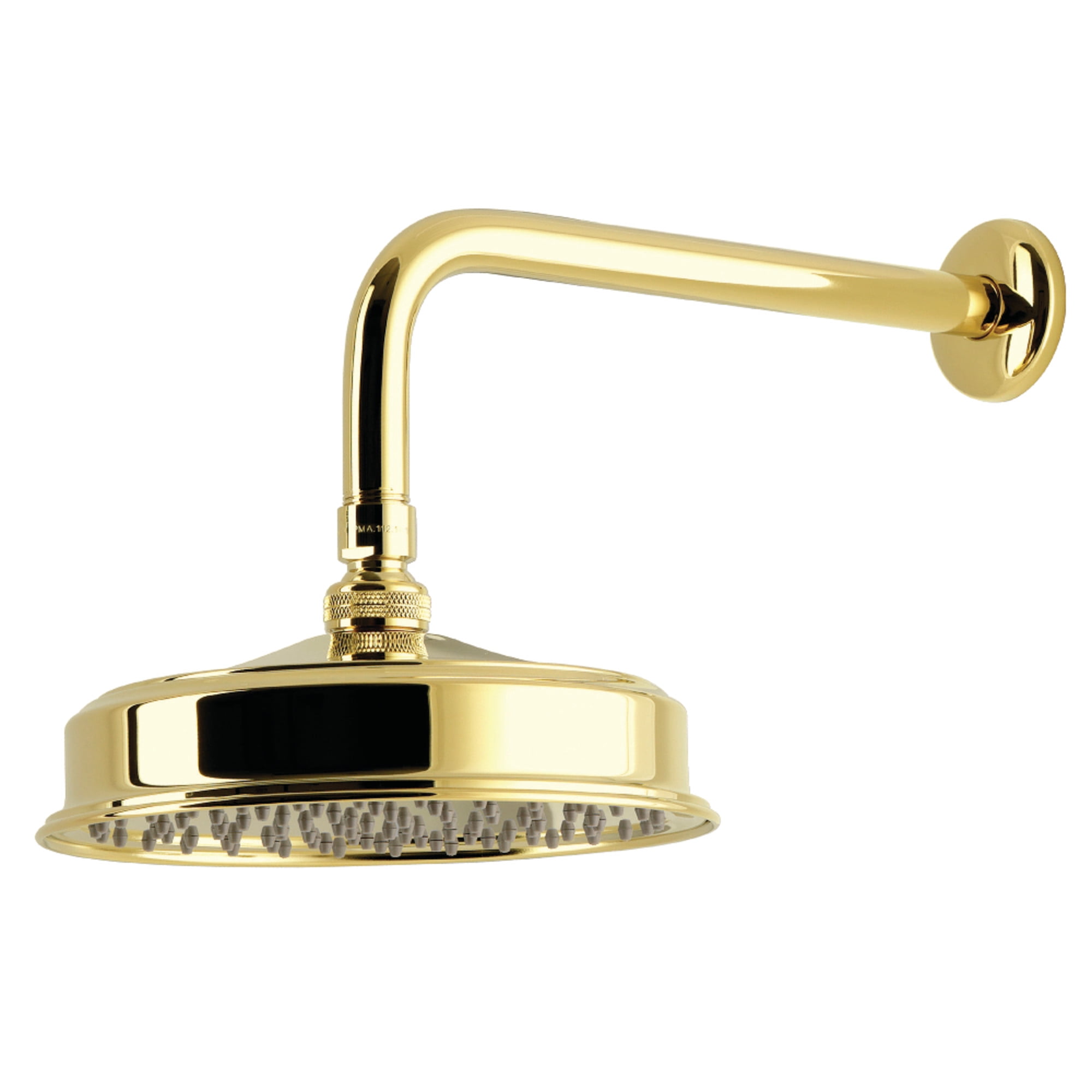 Kingston Brass K324K32 Trimscape 8" Round Raindrop Brass Shower Head with 12" Shower Arm, Polished Brass