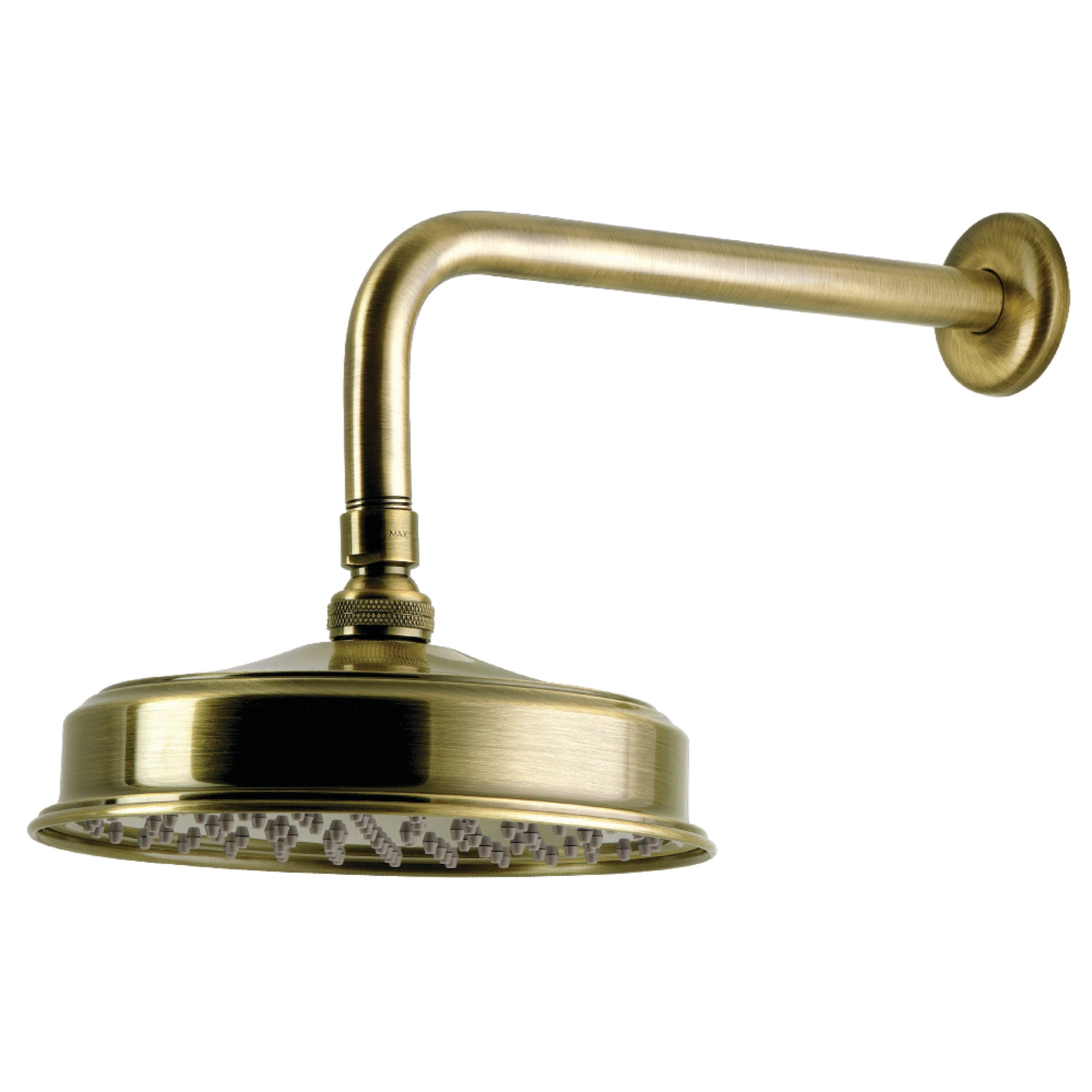 Kingston Brass K324K33 Trimscape 8" Round Raindrop Brass Shower Head with 12" Shower Arm, Antique Brass