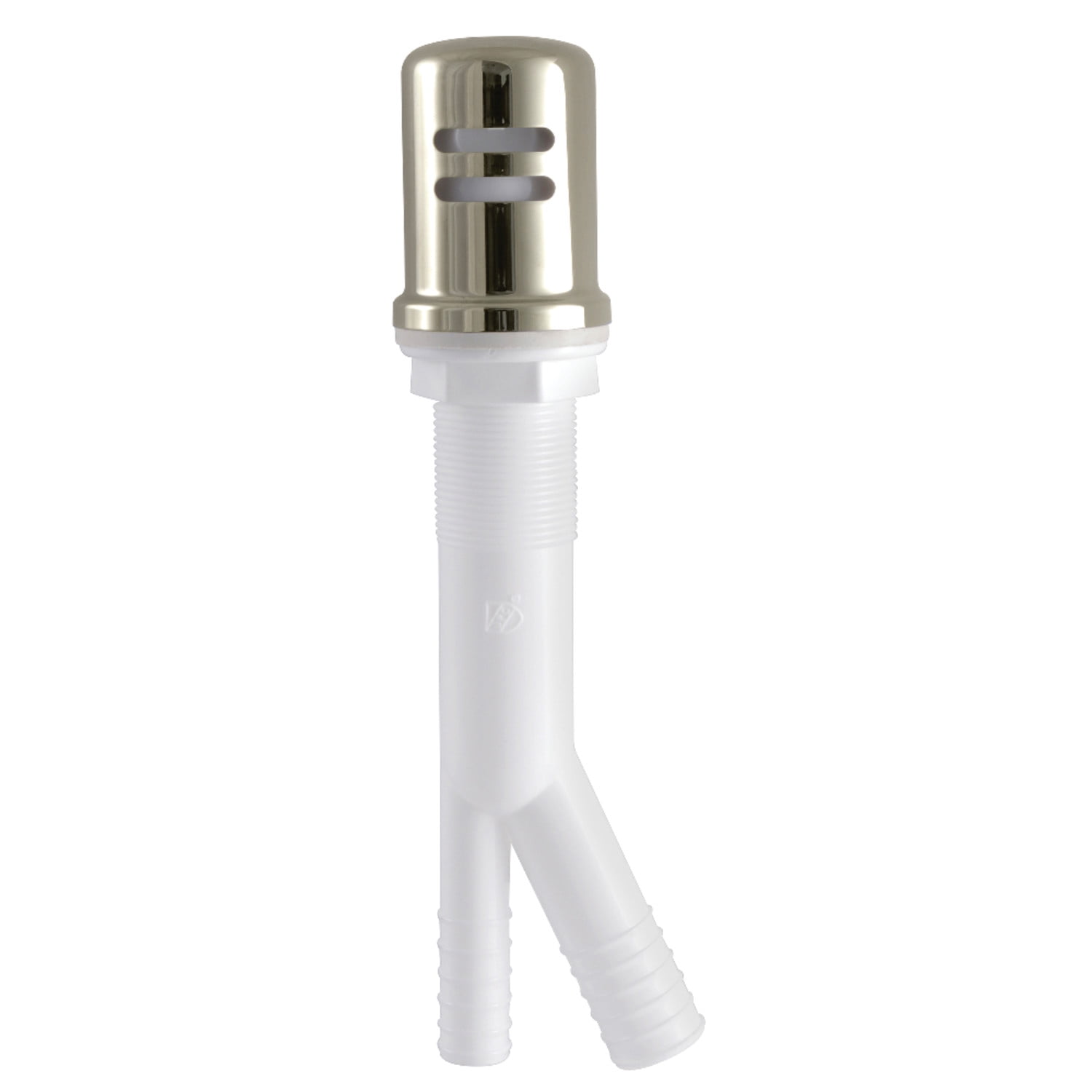 Polished Nickel Brass Dishwasher Air Gap with White Base