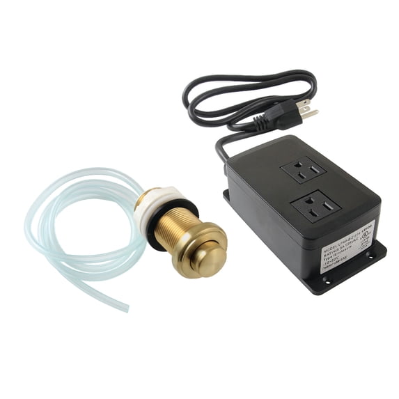 Kingston Brass KADK217 Trimscape Dual Outlet Garbage Disposal Air Switch Kit, Brushed Brass