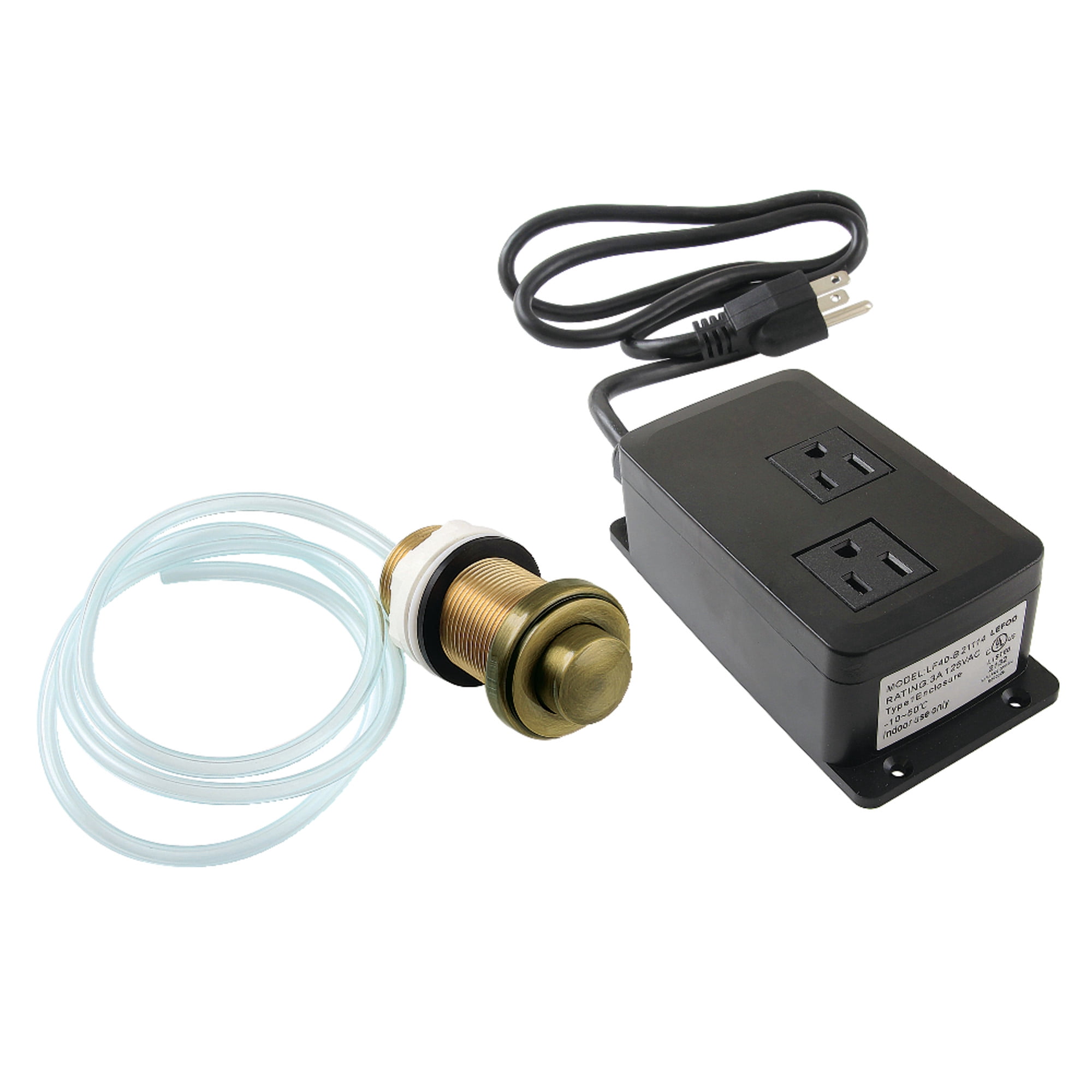 Kingston Brass KADK21AB Trimscape Dual Outlet Garbage Disposal Air Switch Kit in Antique Brass