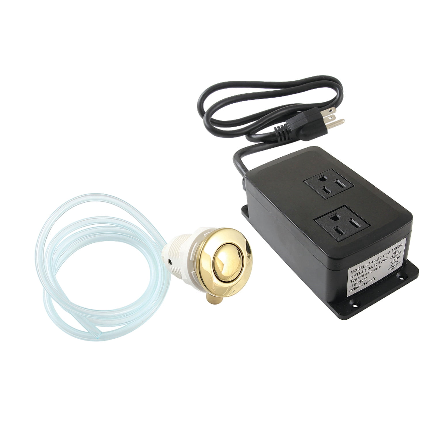 Kingston Brass KADK312 Trimscape Dual Outlet Garbage Disposal Air Switch Kit, Polished Brass