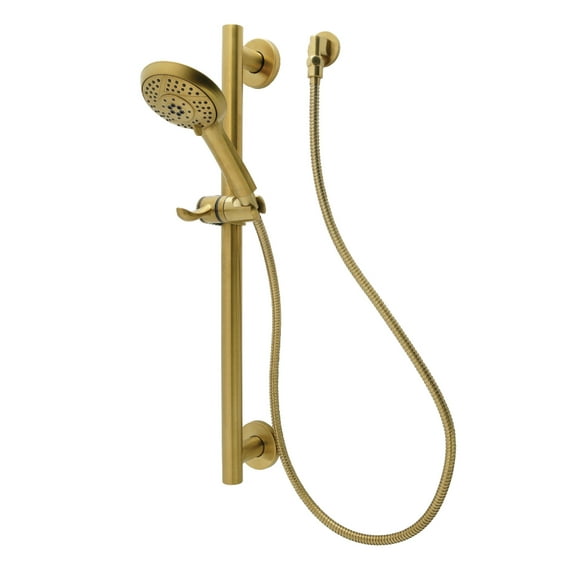 Kingston Brass KAK1547E Made to Match Shower System with Slide/Grab Bar and Hand Shower, Brushed Brass