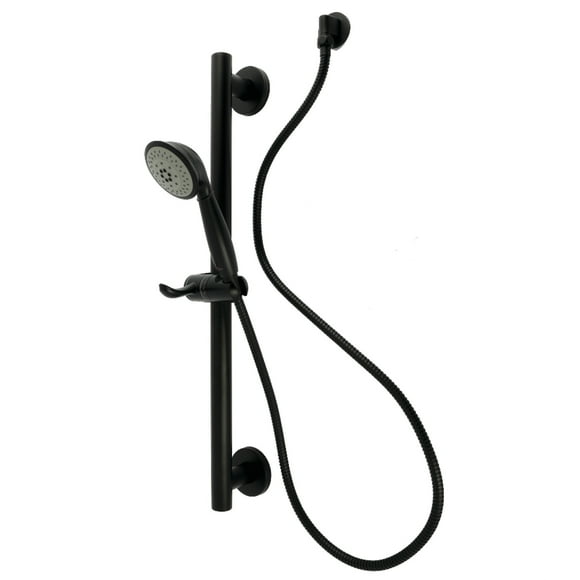 Kingston Brass KAK2520E Made to Match Shower System with Slide/Grab Bar and Hand Shower in Matte Black