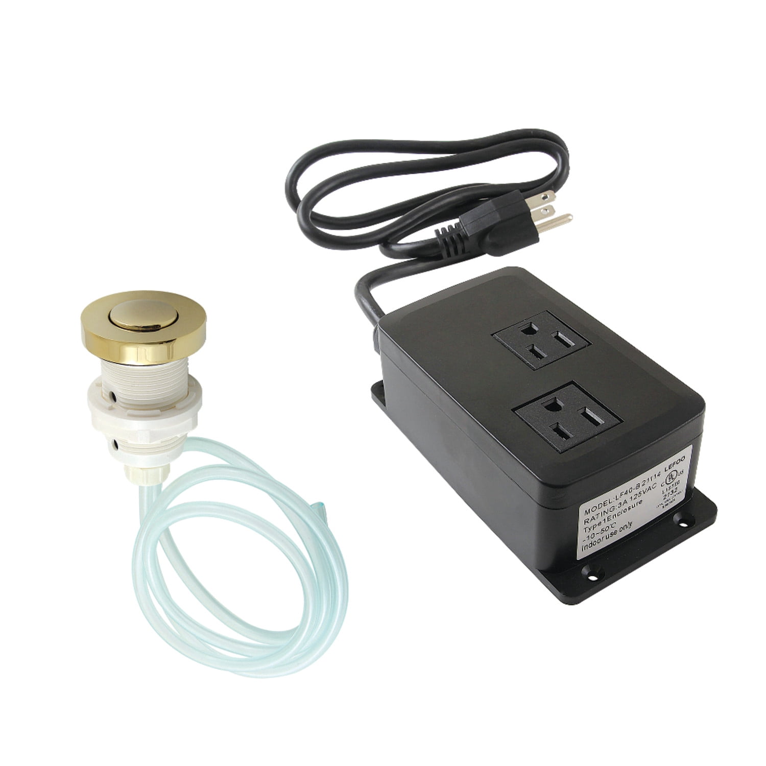Kingston Brass KAMDK312 Gourmetier Dual Outlet Garbage Disposal Air Switch Kit, Polished Brass