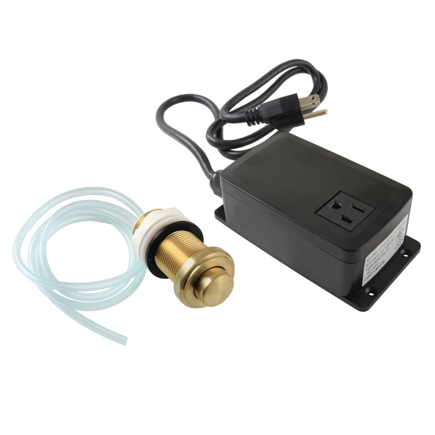 Brushed Brass Single Outlet Garbage Disposal Air Switch Kit