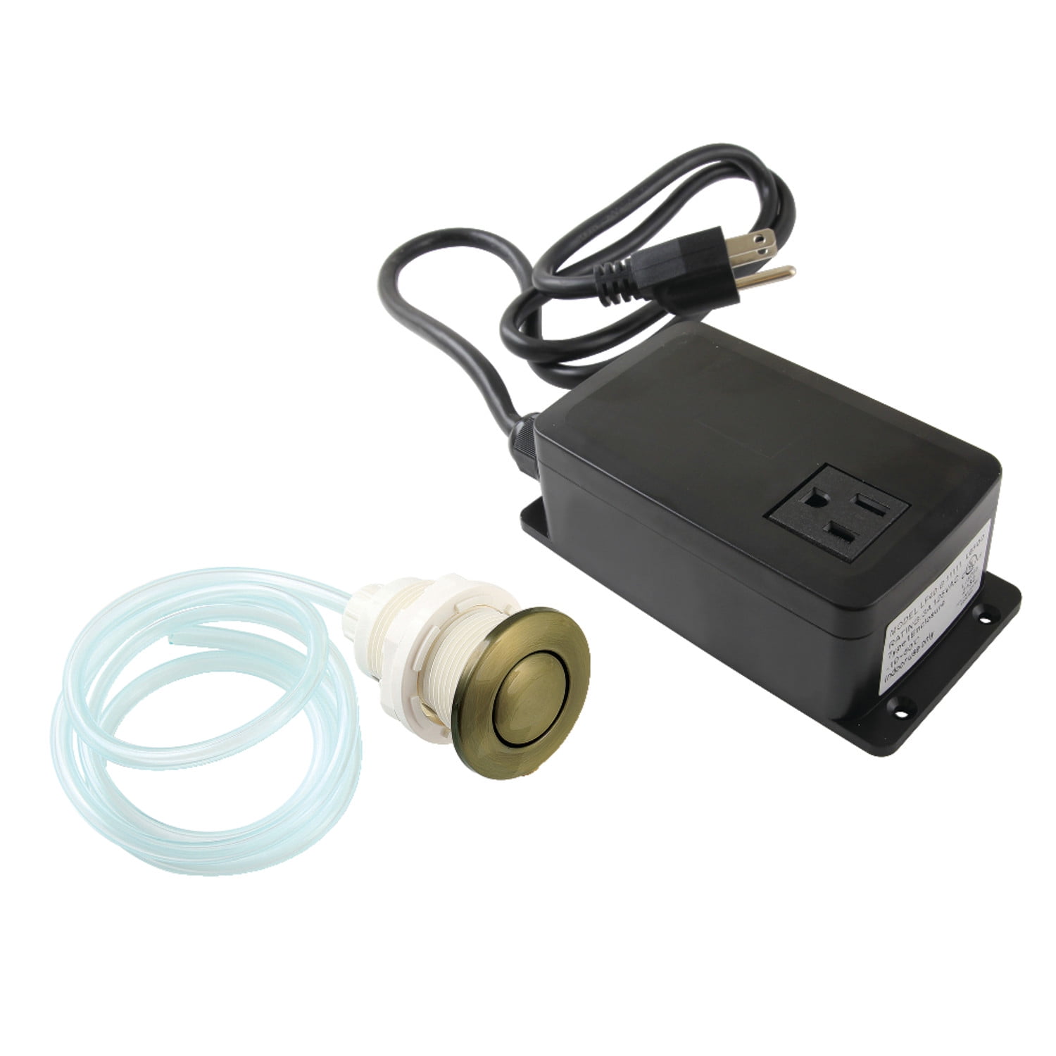 Kingston Brass KASK31AB Trimscape Single Outlet Garbage Disposal Air Switch Kit, Antique Brass