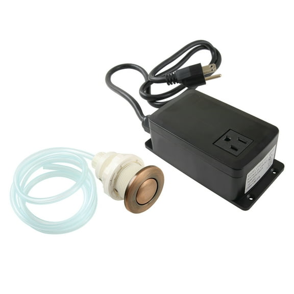 Kingston Brass KASK31AC Trimscape Single Outlet Garbage Disposal Air Switch Kit, Antique Copper