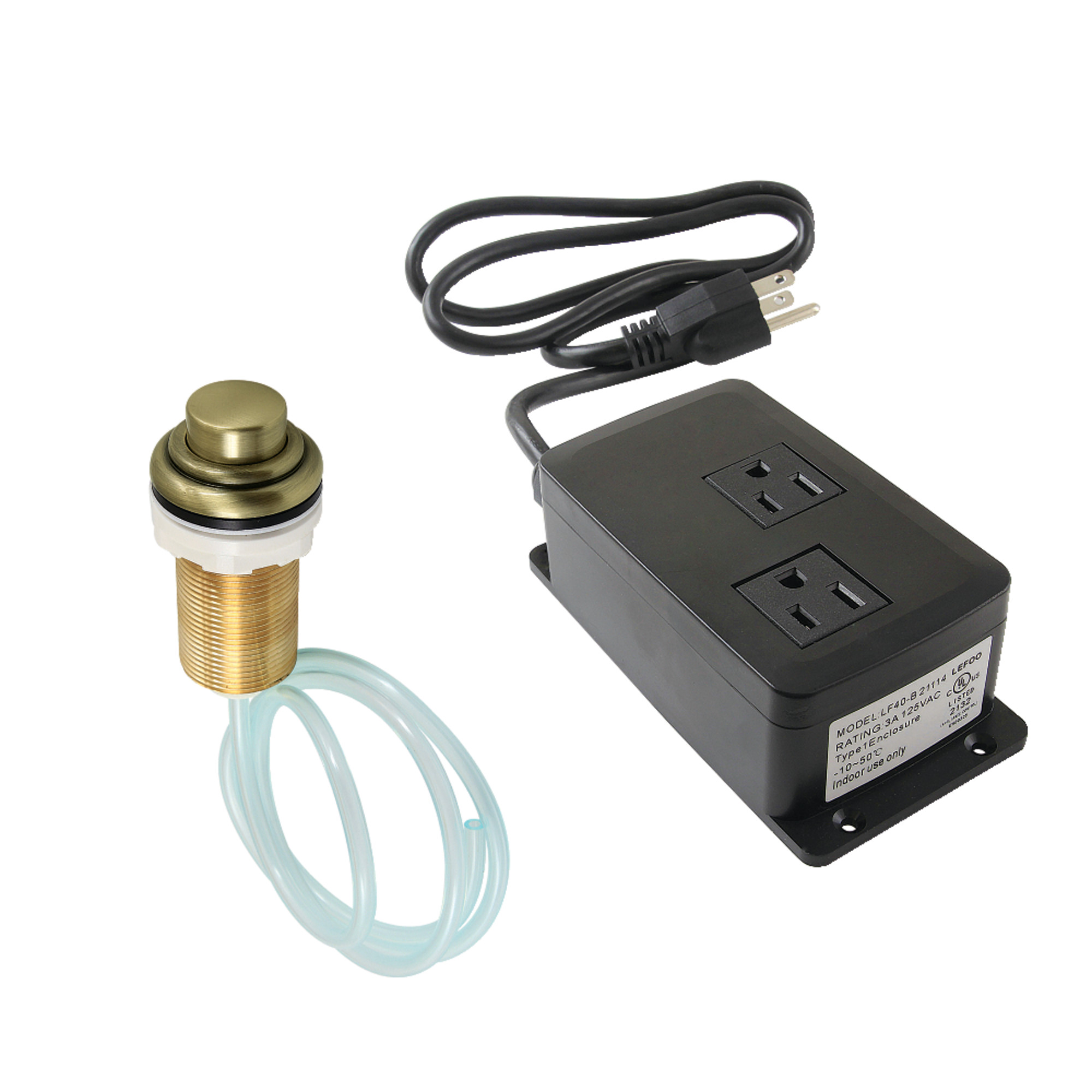 Kingston Brass KATDK21AB Trimscape Dual Outlet Garbage Disposal Air Switch Kit in Antique Brass