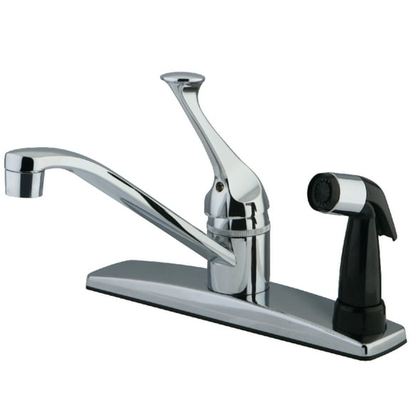 Kingston KB0573 One-Handle 3-Hole 8" Centerset Kitchen Faucet with Side Sprayer in Polished Chrome
