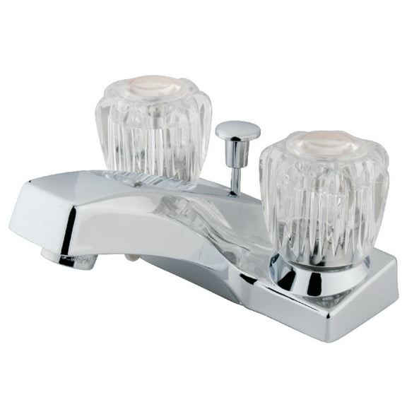 Kingston Brass KB101 Double-Handle 3-Hole Deck Mount 4-Inch Centerset Bathroom Faucet with ABS Pop-Up Drain in Polished Chrome