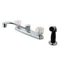 thumbnail image 1 of Kingston KB112 Americana Two-Handle 4-Hole 8" Centerset Kitchen Faucet with Side Sprayer in Polished Chrome, 1 of 6
