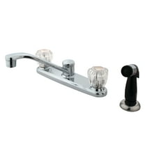 Kingston KB112 Americana Two-Handle 4-Hole 8" Centerset Kitchen Faucet with Side Sprayer in Polished Chrome