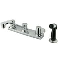 thumbnail image 1 of Kingston KB120P Two-Handle 4-Hole 8" Centerset Kitchen Faucet with Side Sprayer in Polished Chrome, 1 of 4