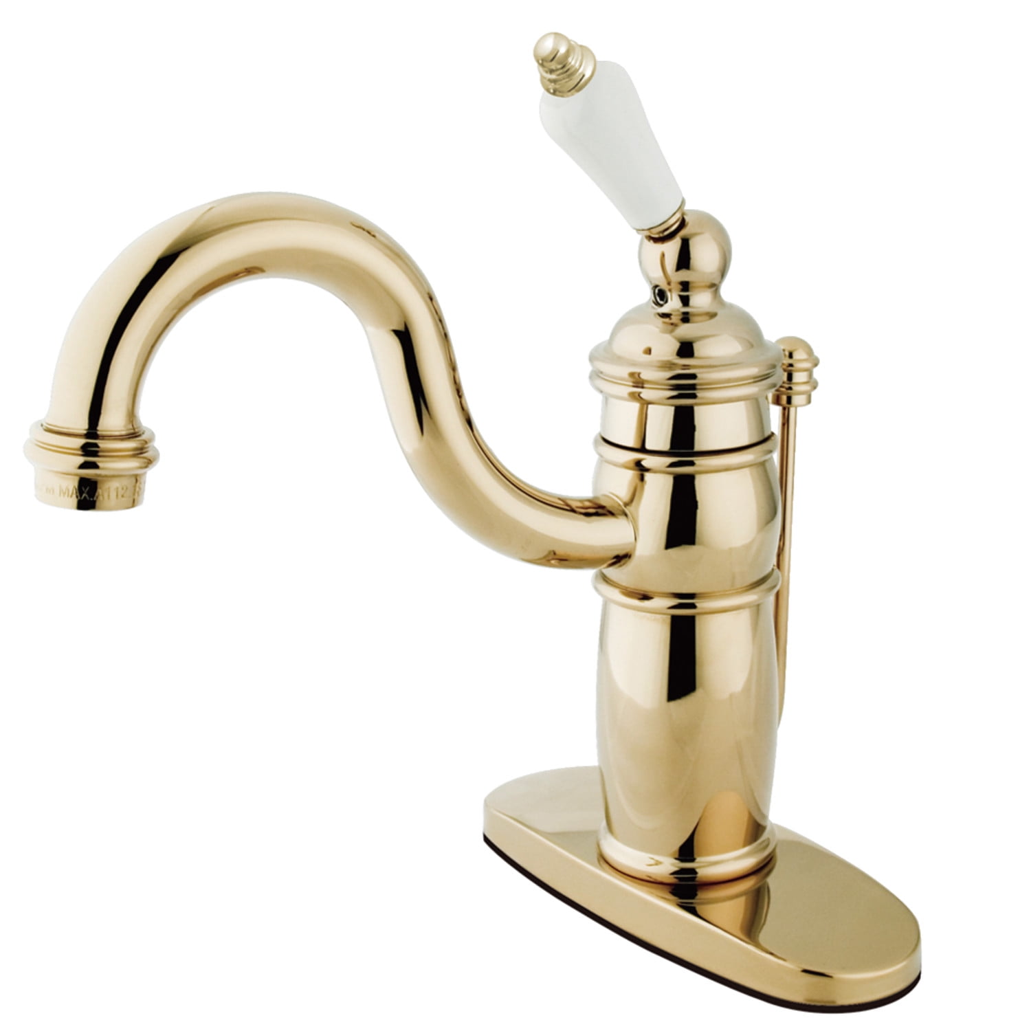 Victorian Polished Brass Single-Handle Bathroom Faucet with Pop-Up Drain