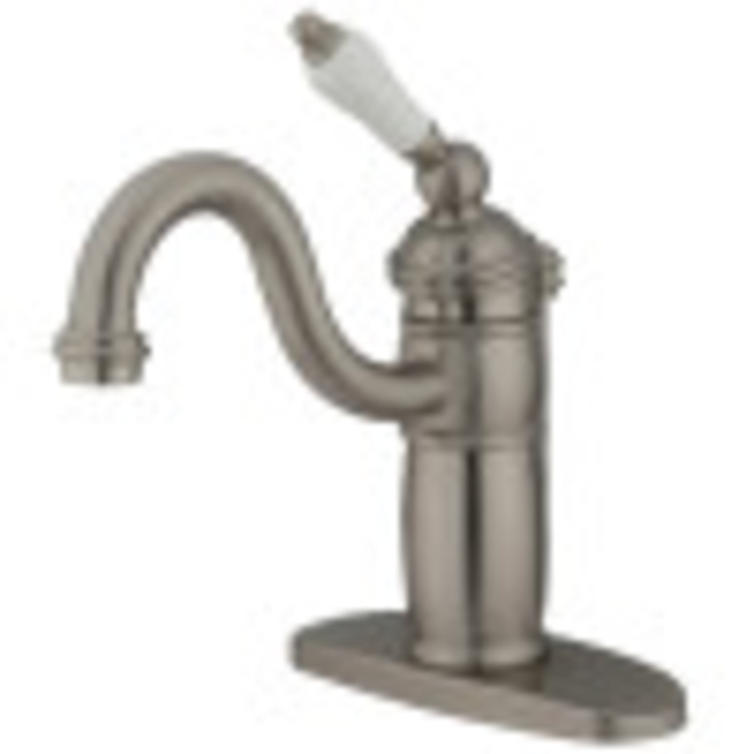 Victorian Brushed Nickel Single-Handle Bathroom Faucet with Drain Assembly