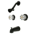 thumbnail image 1 of Kingston Brass KB141MB Americana Two-Handle Tub and Shower Faucet, Matte Black, 1 of 3