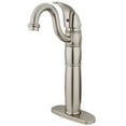thumbnail image 1 of Kingston Brass KB1428LL Vessel Standard Mount Bathroom Faucet, Brushed Nickel, 1 of 3