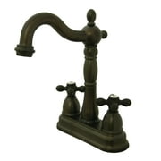 Kingston Brass KB1495AX Heritage Two-Handle 2-Hole Deck Mount Bar Faucet in Oil Rubbed Bronze