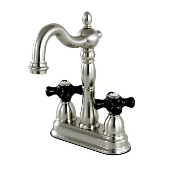 Kingston Brass KB1498PKX Duchess Two-Handle 2-Hole Deck Mount Bar Faucet in Brushed Nickel