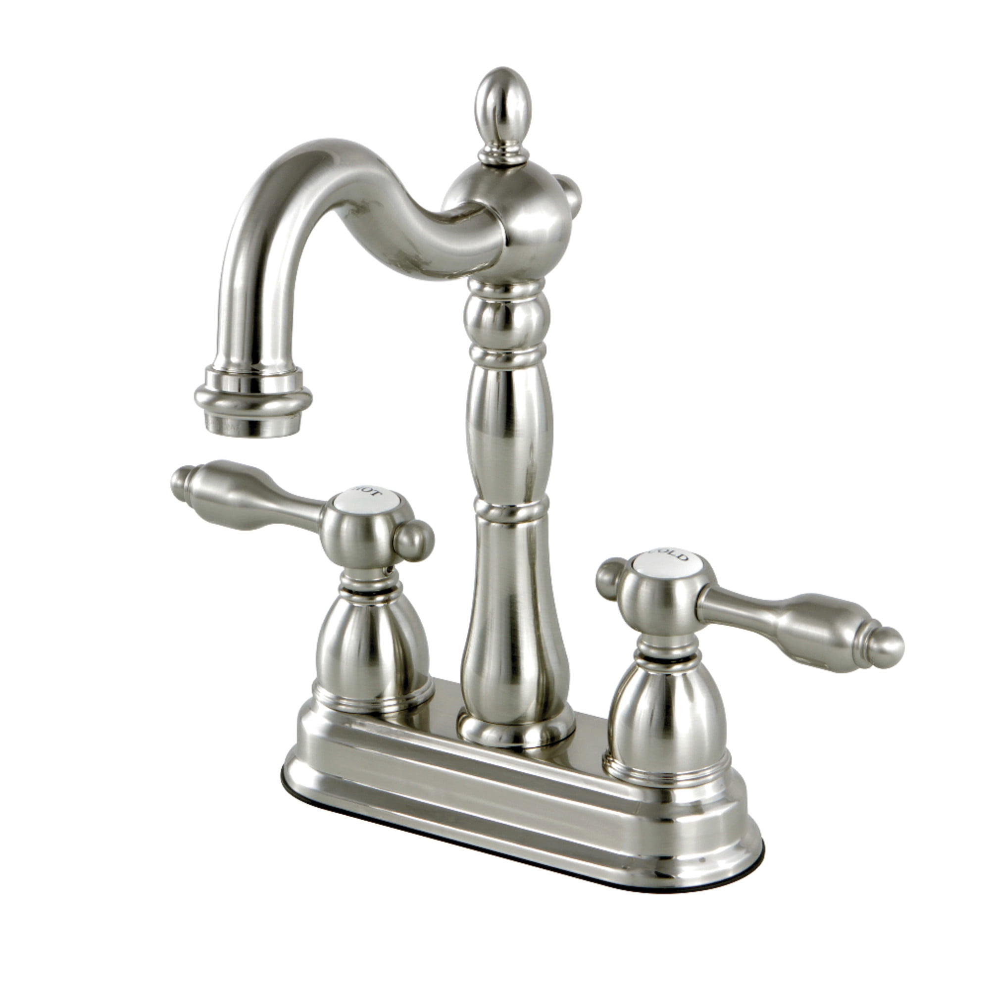 Kingston Brass KB1498TAL Tudor Two-Handle 2-Hole Deck Mount Bar Faucet in Brushed Nickel