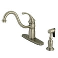 thumbnail image 1 of Kingston KB1578GLBS Georgian Single-Handle 2-or-4 Hole Kitchen Faucet with Brass Sprayer in Brushed Nickel, 1 of 4