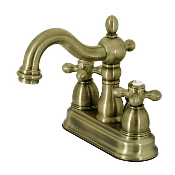 Kingston Brass KB1603AX Heritage 4 in. Centerset Bathroom Faucet, Antique Brass