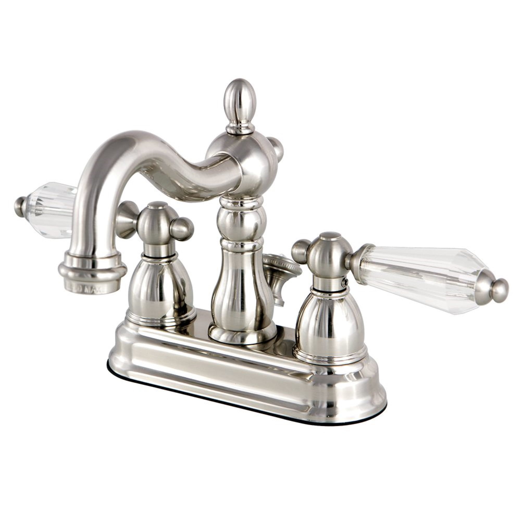 Kingston Brass KB1608WLL 4 in. Centerset Bathroom Faucet, Brushed Nickel