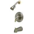 thumbnail image 1 of Kingston Brass KB1639T Tub and Shower Faucet Trim Only for KB1639, Brushed Nickel/Polished Brass, 1 of 2