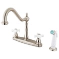 thumbnail image 1 of Kingston Brass KB175.PX Heritage Centerset Kitchen Faucet with Porcelain Cross H, 1 of 2