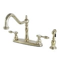 thumbnail image 1 of Kingston KB1752TALBS Tudor Two-Handle 4-Hole 8" Centerset Kitchen Faucet with Brass Sprayer in Polished Brass, 1 of 7