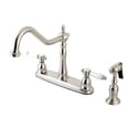 thumbnail image 1 of Kingston KB1758BPLBS Bel-Air Two-Handle 4-Hole 8" Centerset Kitchen Faucet with Brass Sprayer in Brushed Nickel, 1 of 7