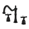 thumbnail image 1 of Kingston Brass KB1790BEXLS Essex Double-Handle 3-Hole Widespread Kitchen Faucet in Matte Black, 1 of 8